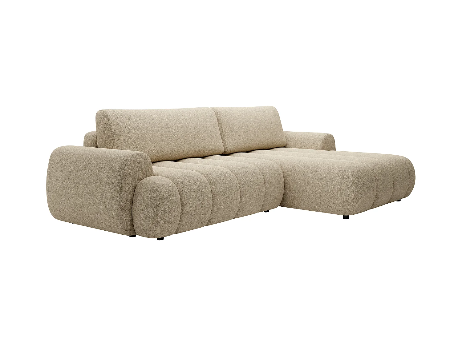 Højrevendt hjørnesovesofa i beige stof FRIDORA