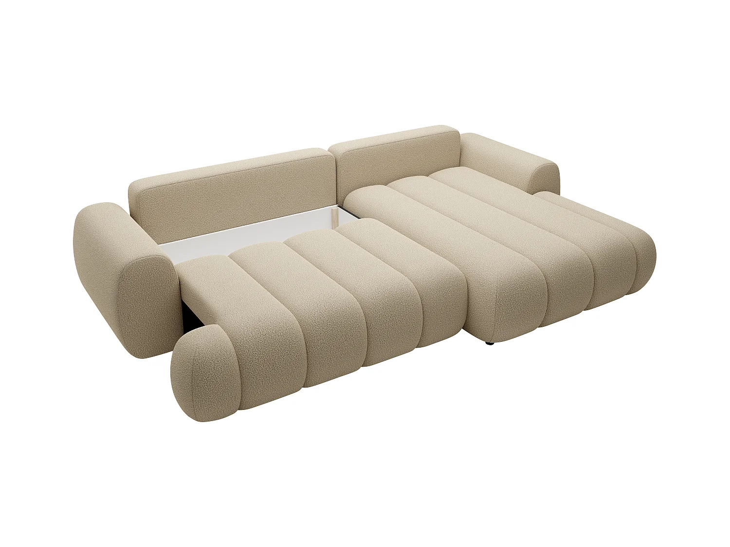 Højrevendt hjørnesovesofa i beige stof FRIDORA