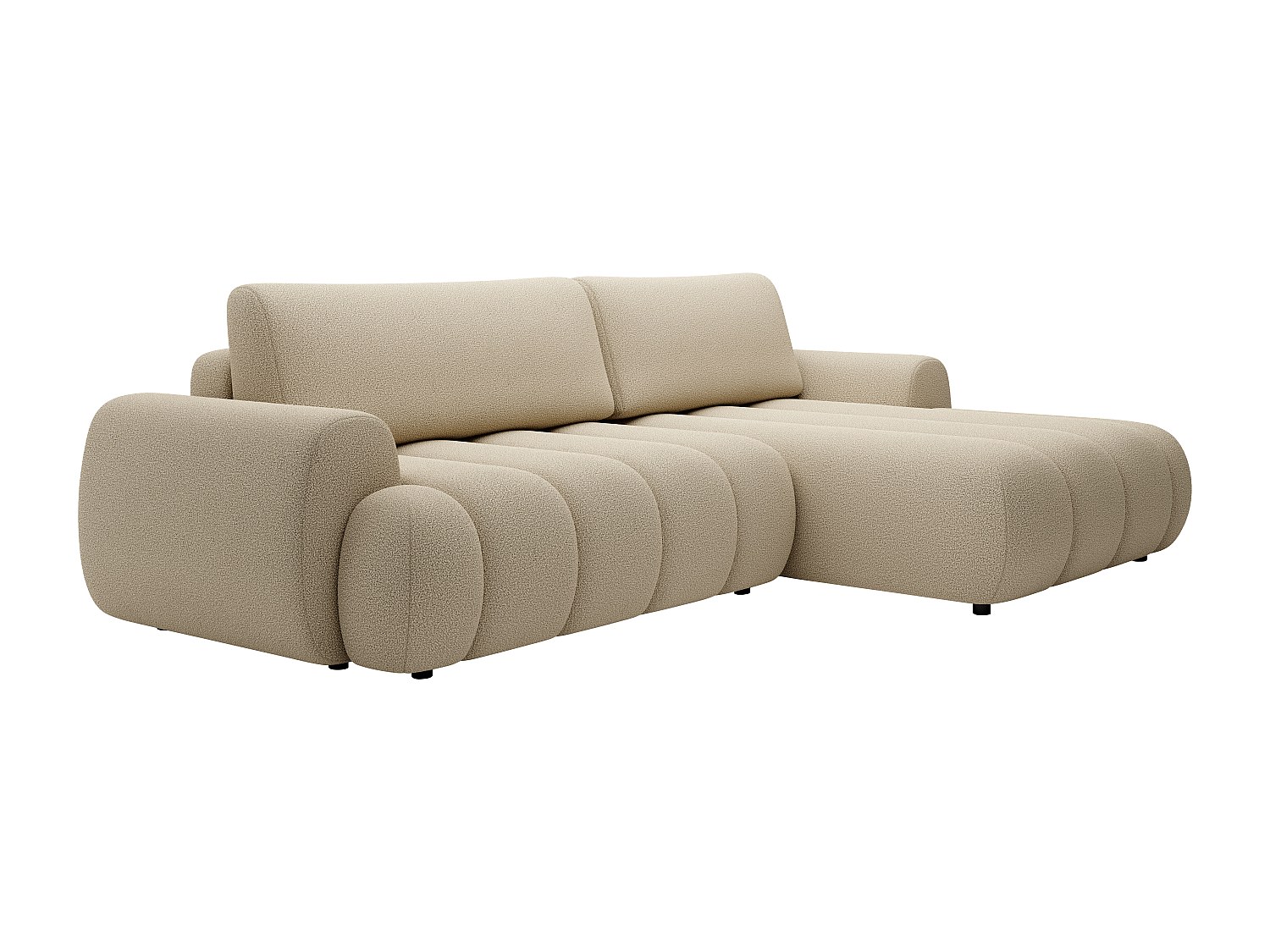 Ecksofa mit Schlaffunktion - Ecke rechts - Stoff - Beige - FRIDORA günstig online kaufen