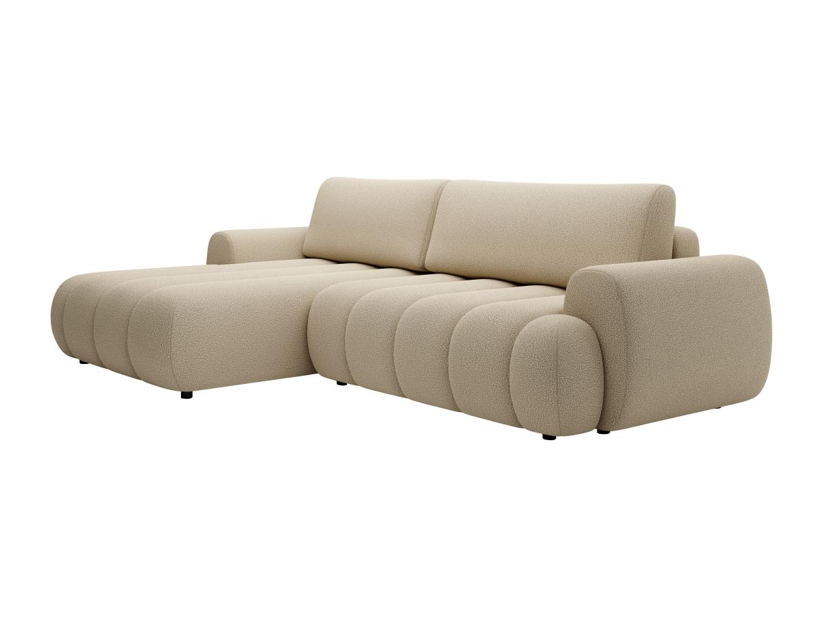 Ecksofa mit Schlaffunktion - Ecke links - Stoff - Beige - FRIDORA günstig online kaufen