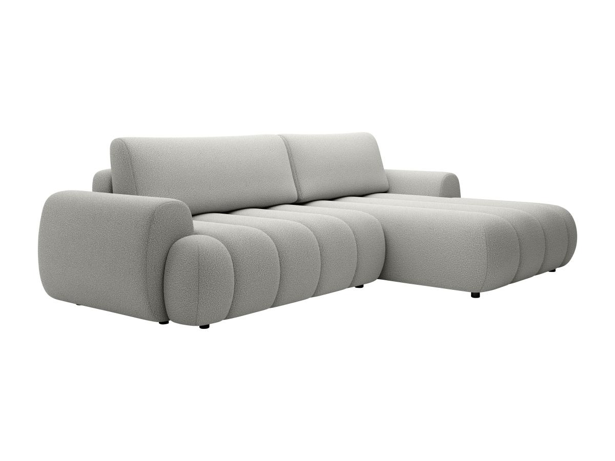 Ecksofa mit Schlaffunktion - Ecke rechts - Stoff - Hellgrau - FRIDORA günstig online kaufen