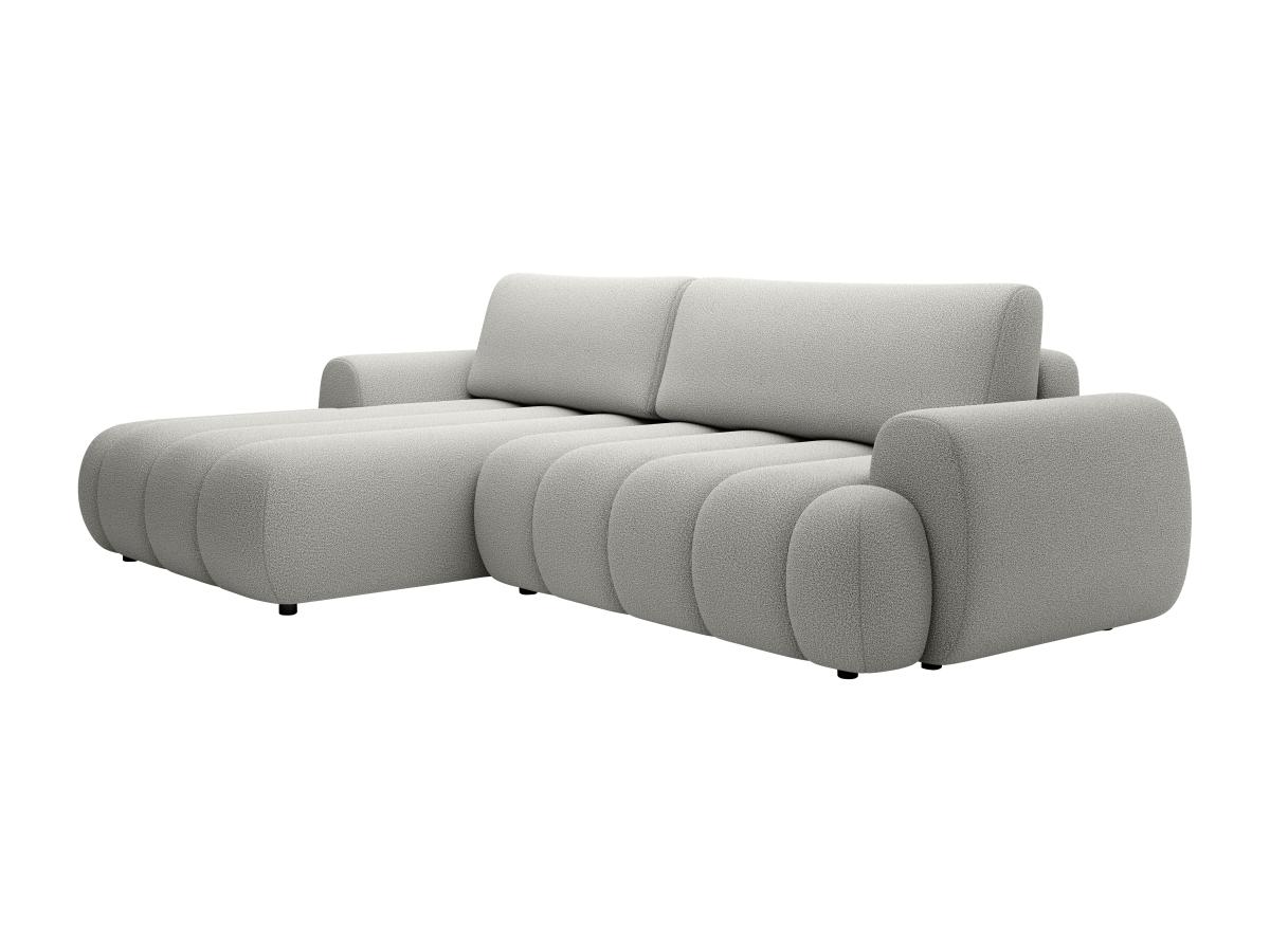 Ecksofa mit Schlaffunktion - Ecke links - Stoff - Hellgrau - FRIDORA günstig online kaufen