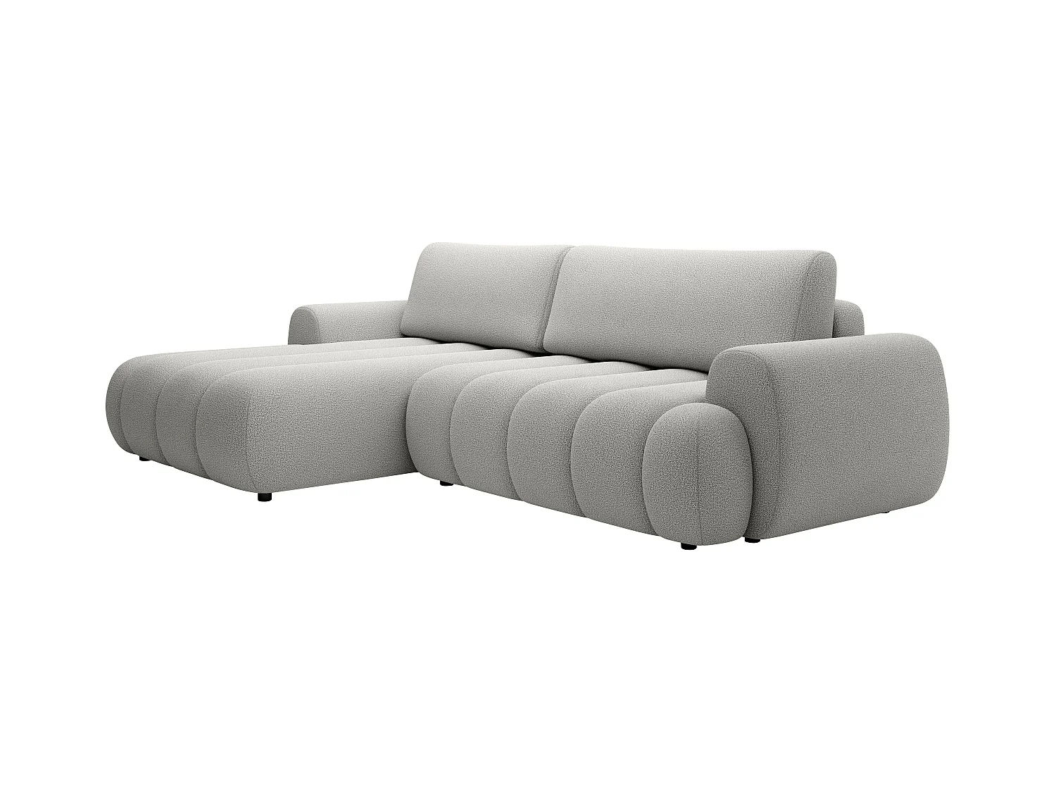 Sofá rinconera izquierda de tela gris claro FRIDORA