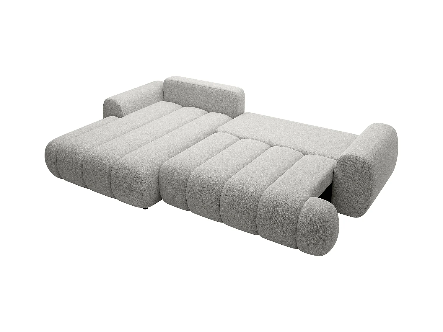 Sofá rinconera izquierda de tela gris claro FRIDORA