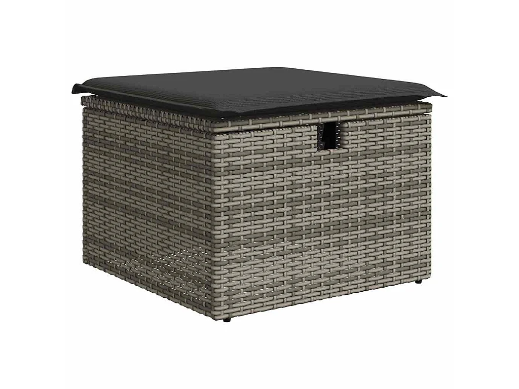 Set Divano da Giardino 6 pz con Cuscini Grigio in Polyrattan
