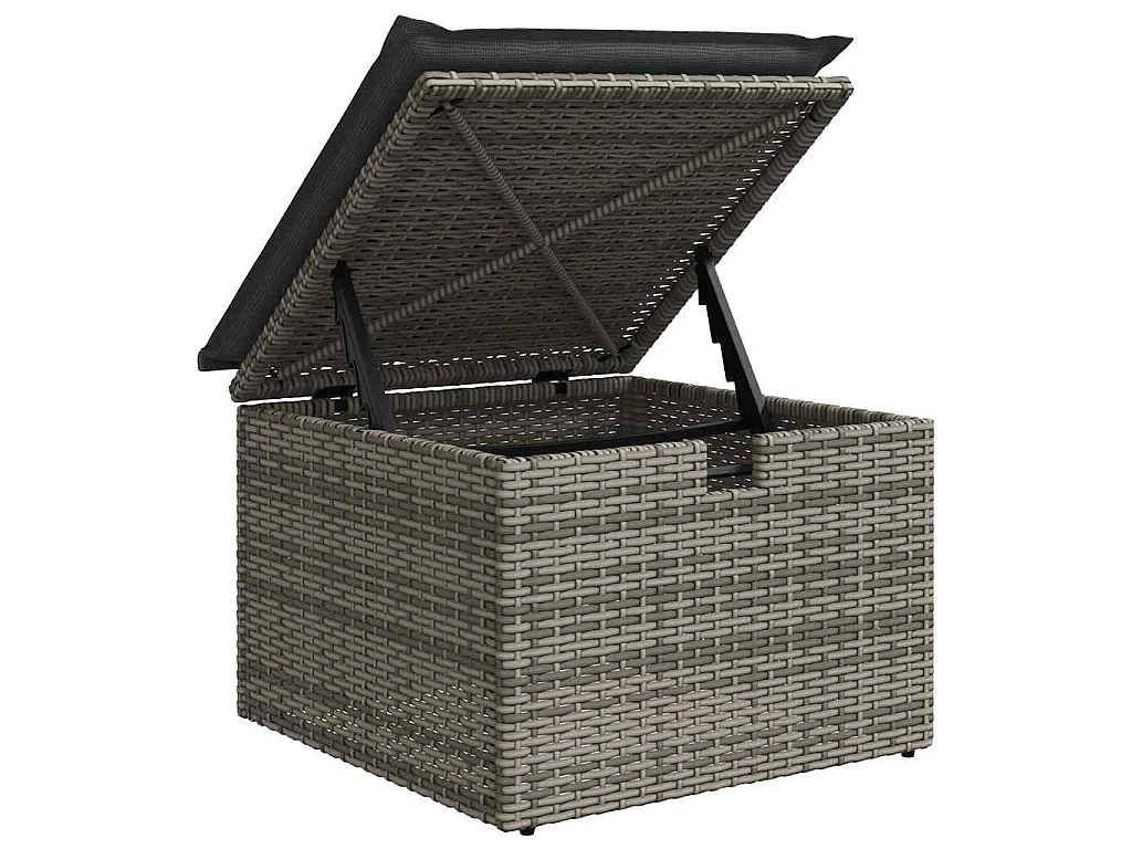 Set Divano da Giardino 6 pz con Cuscini Grigio in Polyrattan