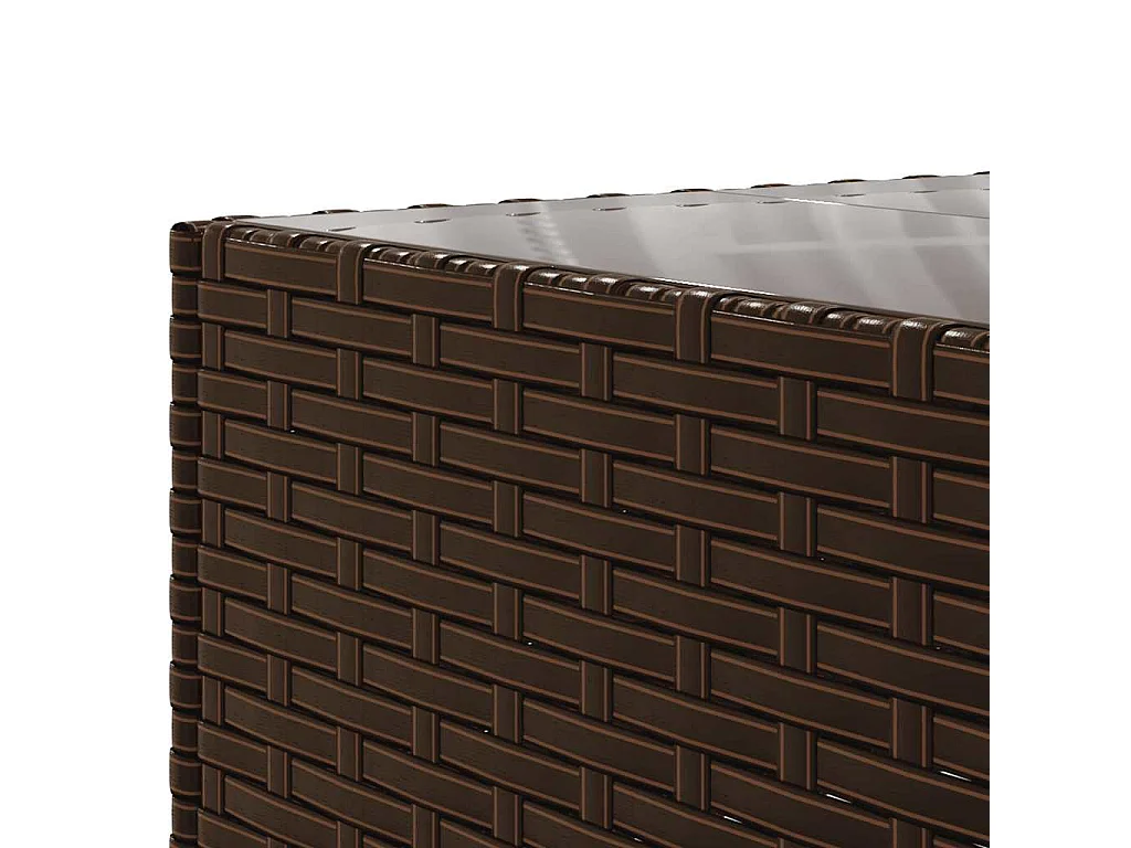 7-delige Loungeset met kussens poly rattan bruin