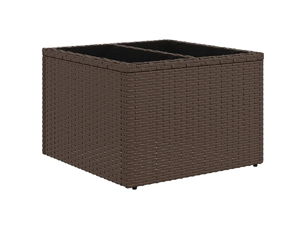 6-delige Loungeset met kussens poly rattan bruin