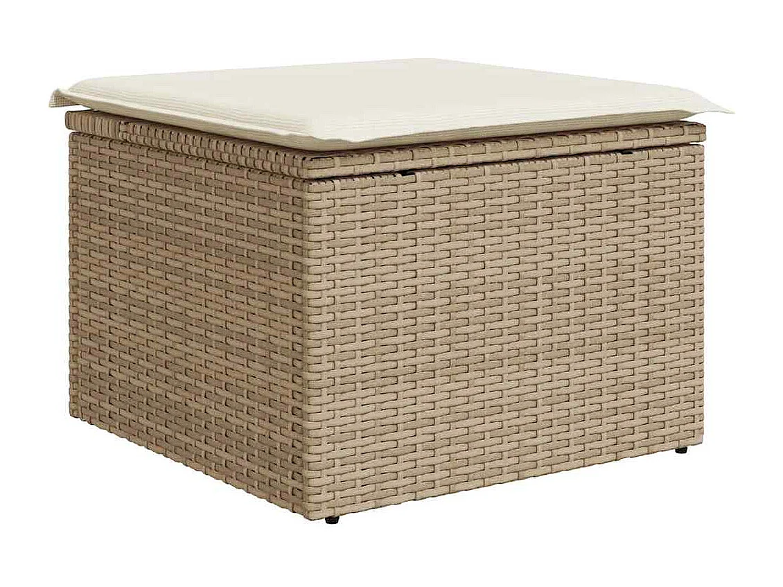 Salon de jardin avec coussins 6 pcs beige résine tressée