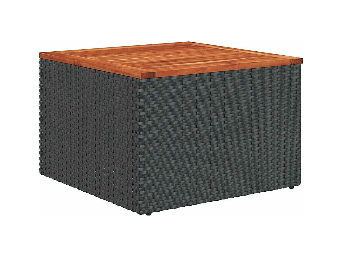 6-delige Loungeset met kussens poly rattan zwart