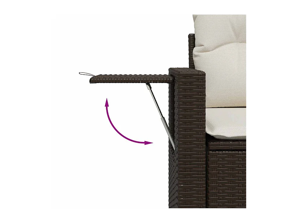 Salon de jardin avec coussins 6 pcs marron résine tressée
