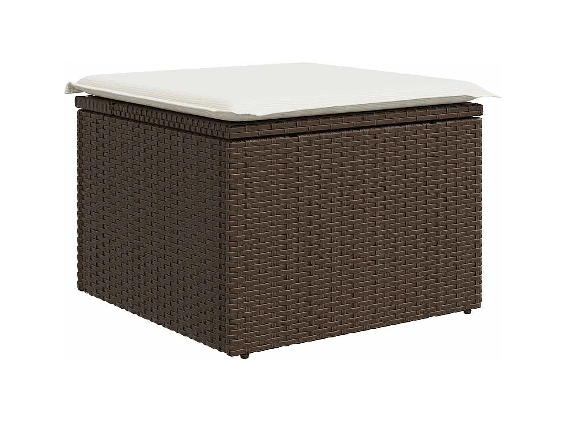 Salon de jardin avec coussins 6 pcs marron résine tressée