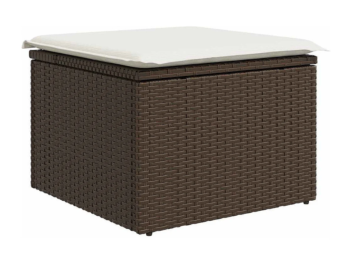 7-tlg. Garten-Sofagarnitur mit Kissen Braun Poly Rattan