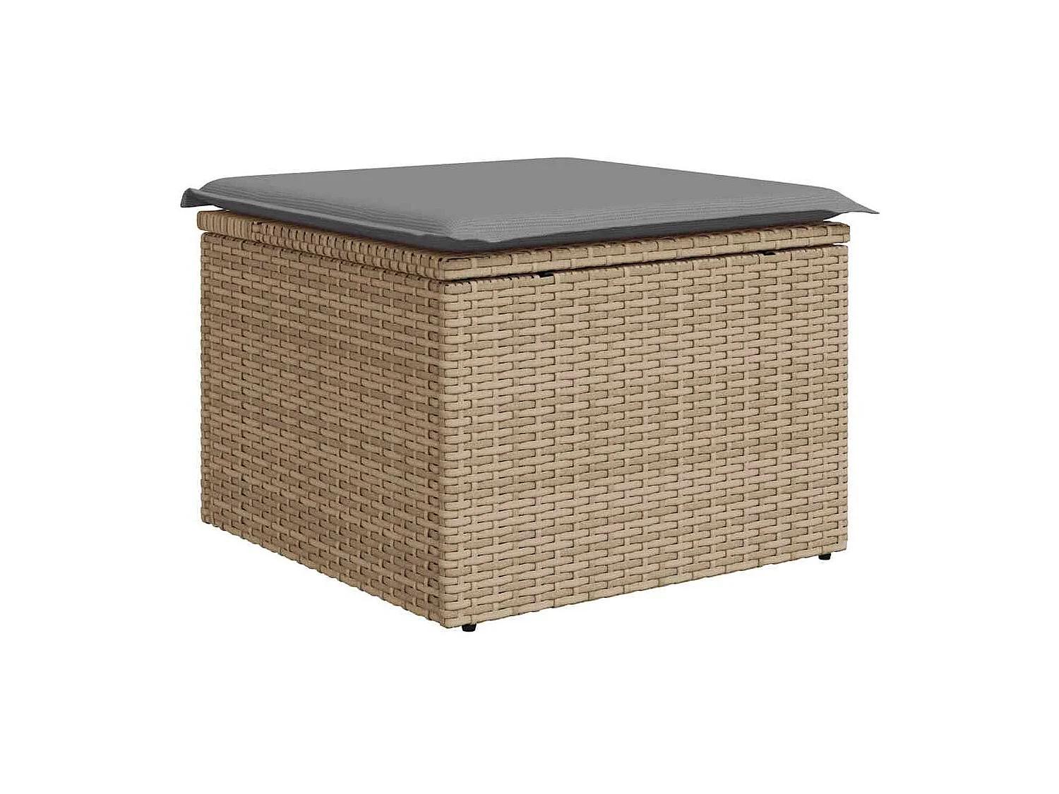 7-tlg. Garten-Sofagarnitur mit Kissen Beige Poly Rattan Akazie