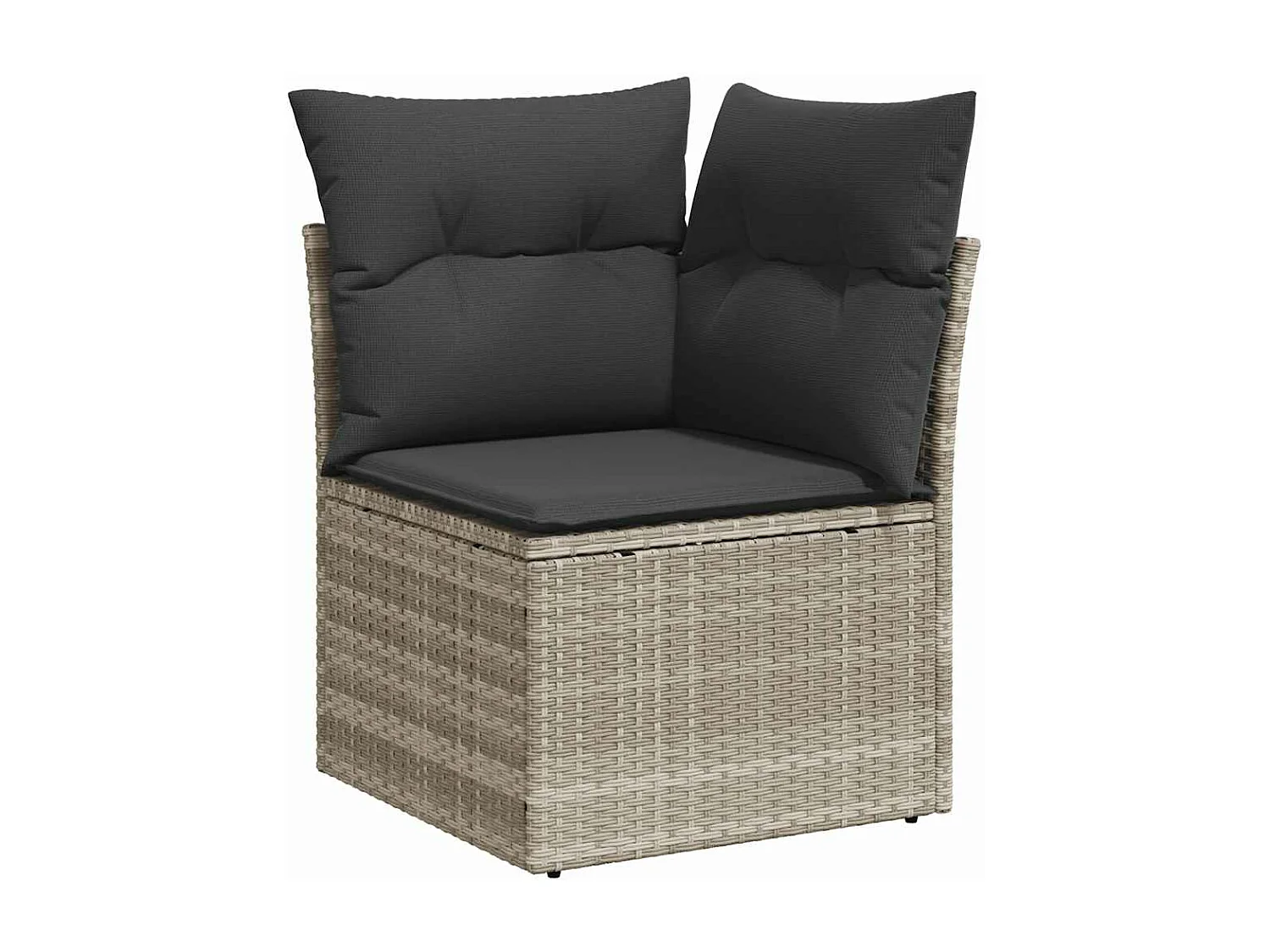 Salon de jardin 6 pcs avec coussins gris clair résine tressée