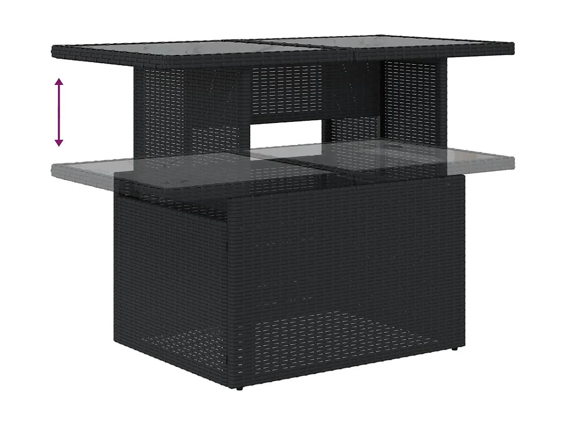 Set Divano da Giardino 6 pz con Cuscini Nero in Polyrattan