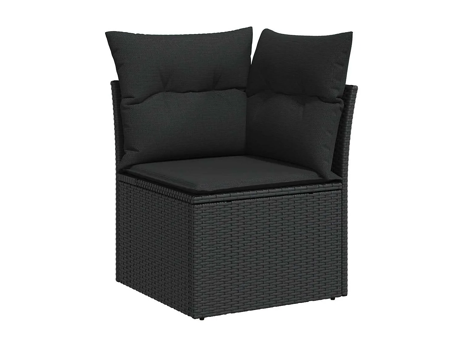 Set Divani da Giardino 5 pz con Cuscini in Polyrattan Nero