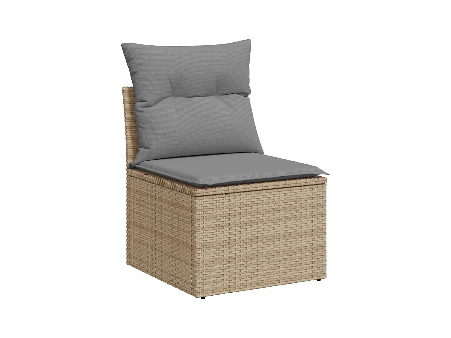 Salon de jardin avec coussins 7 pcs beige résine tressée