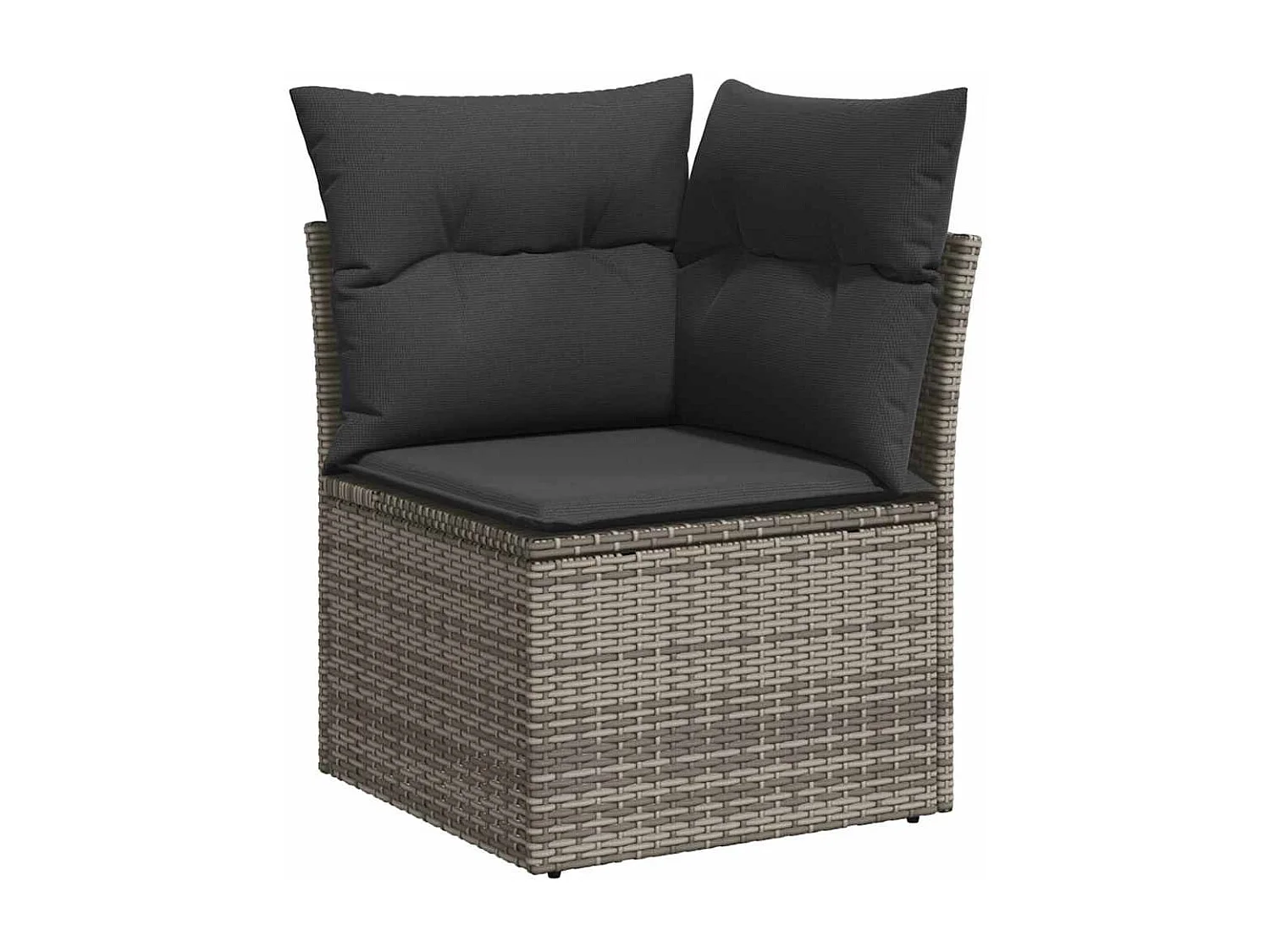 Salon de jardin 6 pcs avec coussins gris résine tressée