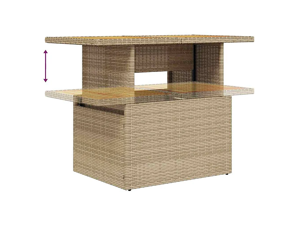 Salon de jardin avec coussins 5 pcs beige résine tressée