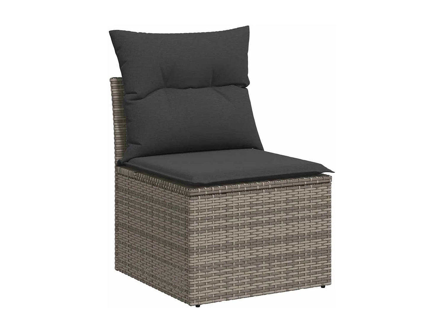 7-tlg. Garten-Sofagarnitur mit Kissen Grau Poly Rattan