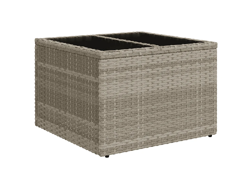 6-delige Loungeset met kussens poly rattan lichtgrijs