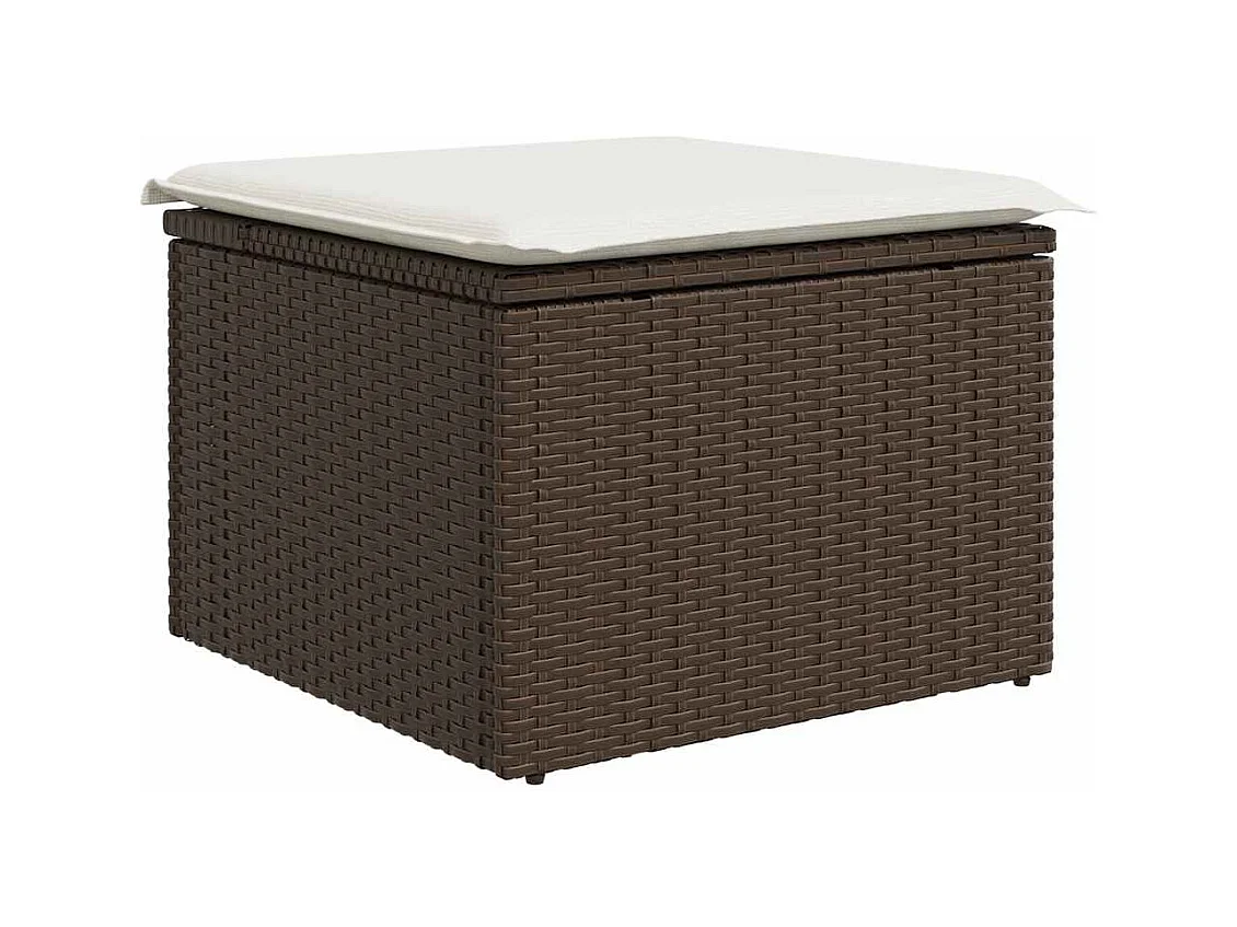 Salon de jardin avec coussins 6 pcs marron résine tressée