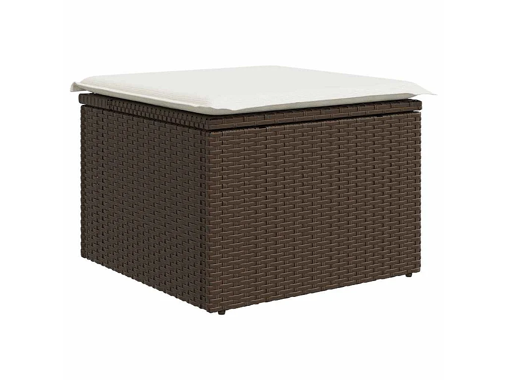 Set sofás de jardín 6 piezas y cojines ratán sintético marrón