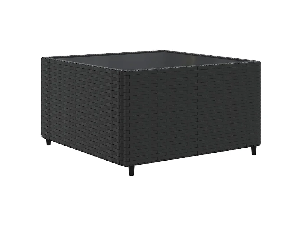 Set Divani da Giardino 5 pz con Cuscini Nero in Polyrattan