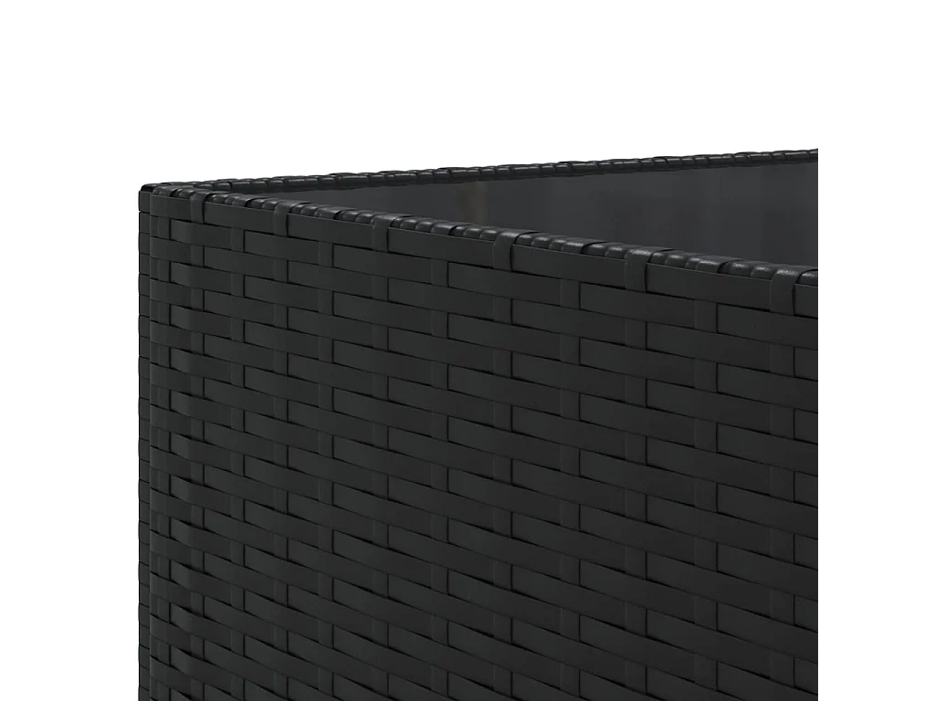 Set Divani da Giardino 5 pz con Cuscini Nero in Polyrattan