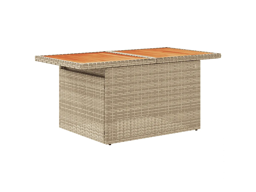 Salon de jardin avec coussins 7 pcs beige résine tressée