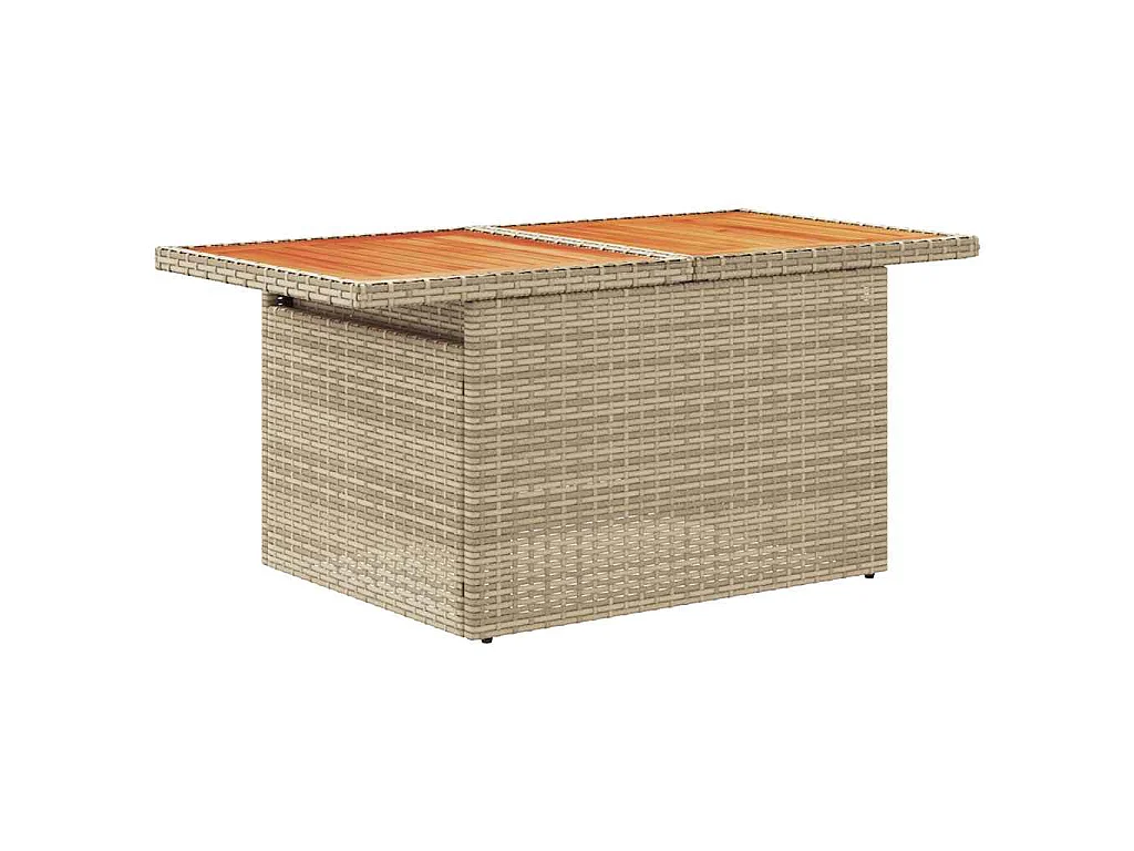 Set sofás de jardín 7 piezas y cojines ratán sintético beige