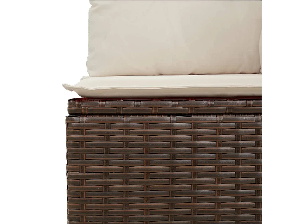 6-delige Loungeset met kussens poly rattan bruin