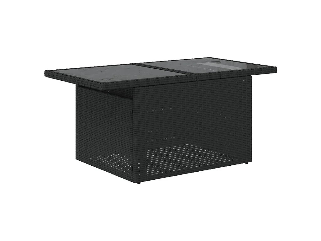 6-tlg. Garten-Sofagarnitur mit Kissen Schwarz Poly Rattan