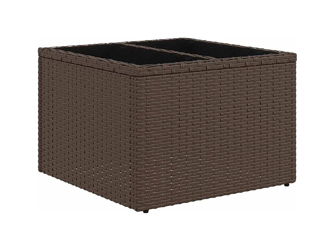 Salon de jardin avec coussins 6 pcs marron résine tressée