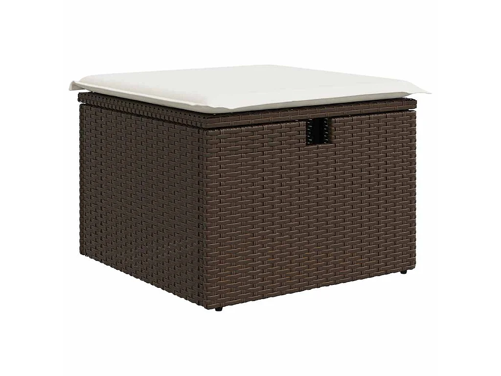 Salon de jardin avec coussins 6 pcs marron résine tressée