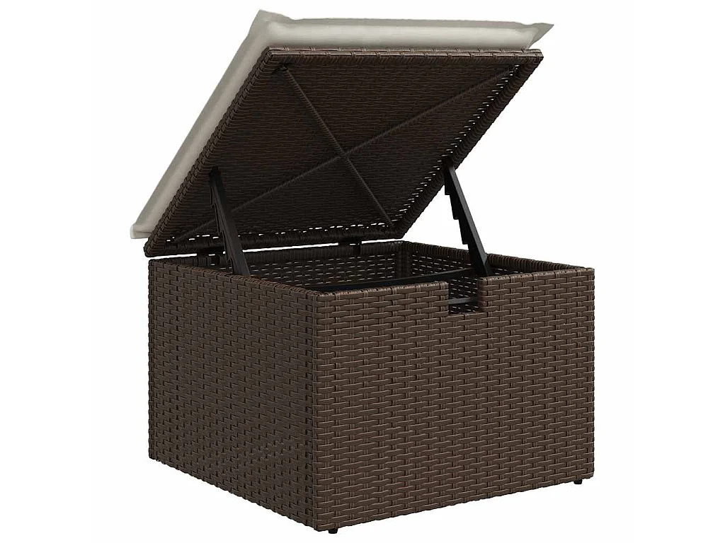 Salon de jardin avec coussins 6 pcs marron résine tressée