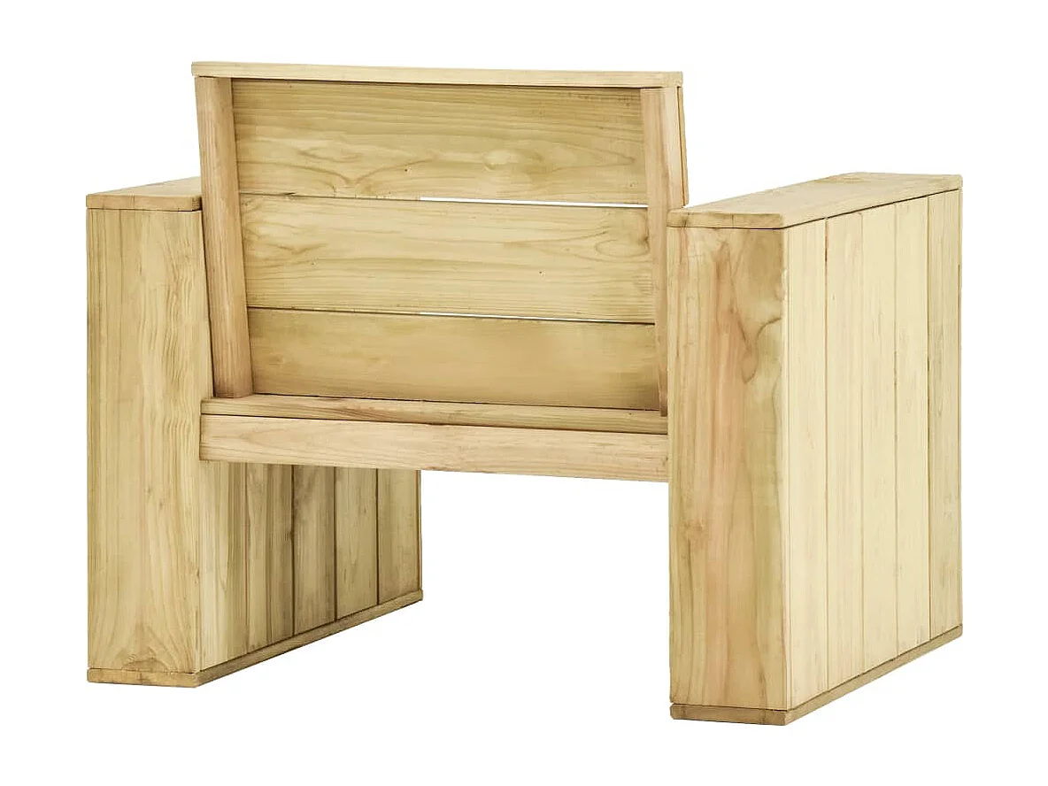 3-tlg. Garten-Lounge-Set mit Kissen Kiefernholz Imprägniert