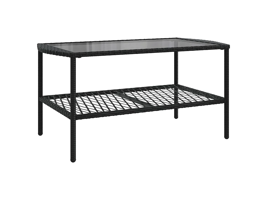 Set Divani da Giardino 4 pz con Cuscini Nero in Polyrattan