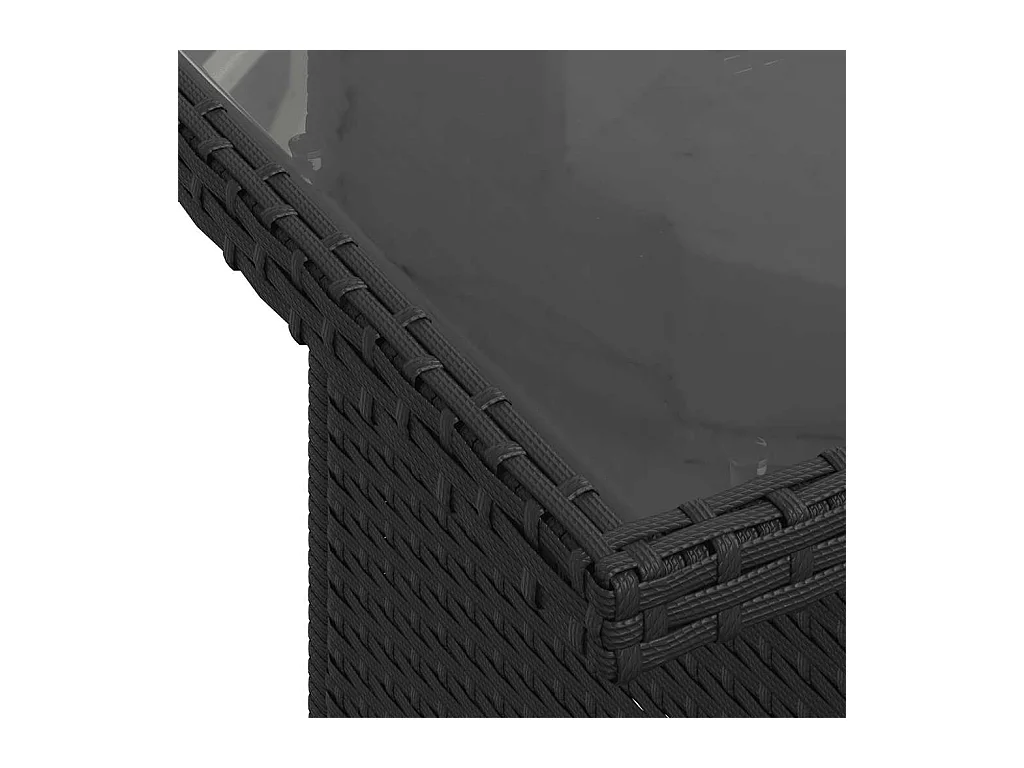 6-tlg. Garten-Sofagarnitur mit Kissen Schwarz Poly Rattan