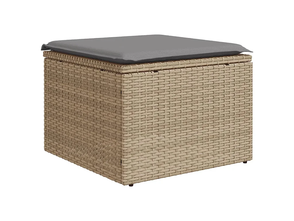 Set Divani da Giardino 7 pz con Cuscini Beige in Polyrattan