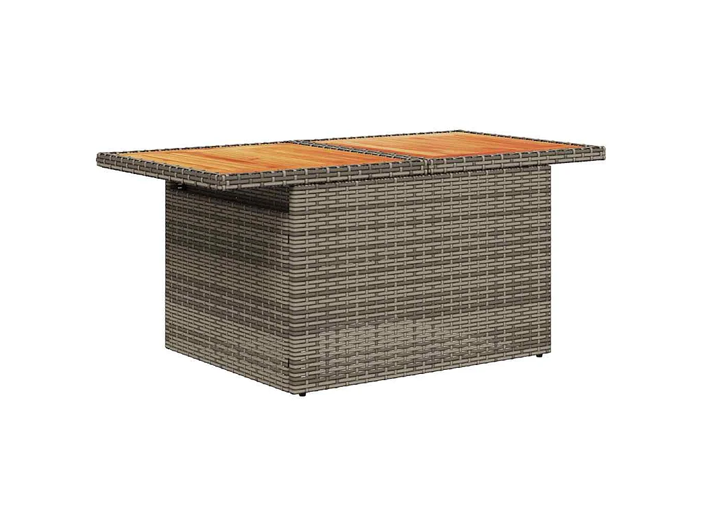 Set Divani da Giardino 7pz con Cuscini Grigio Polyrattan Acacia
