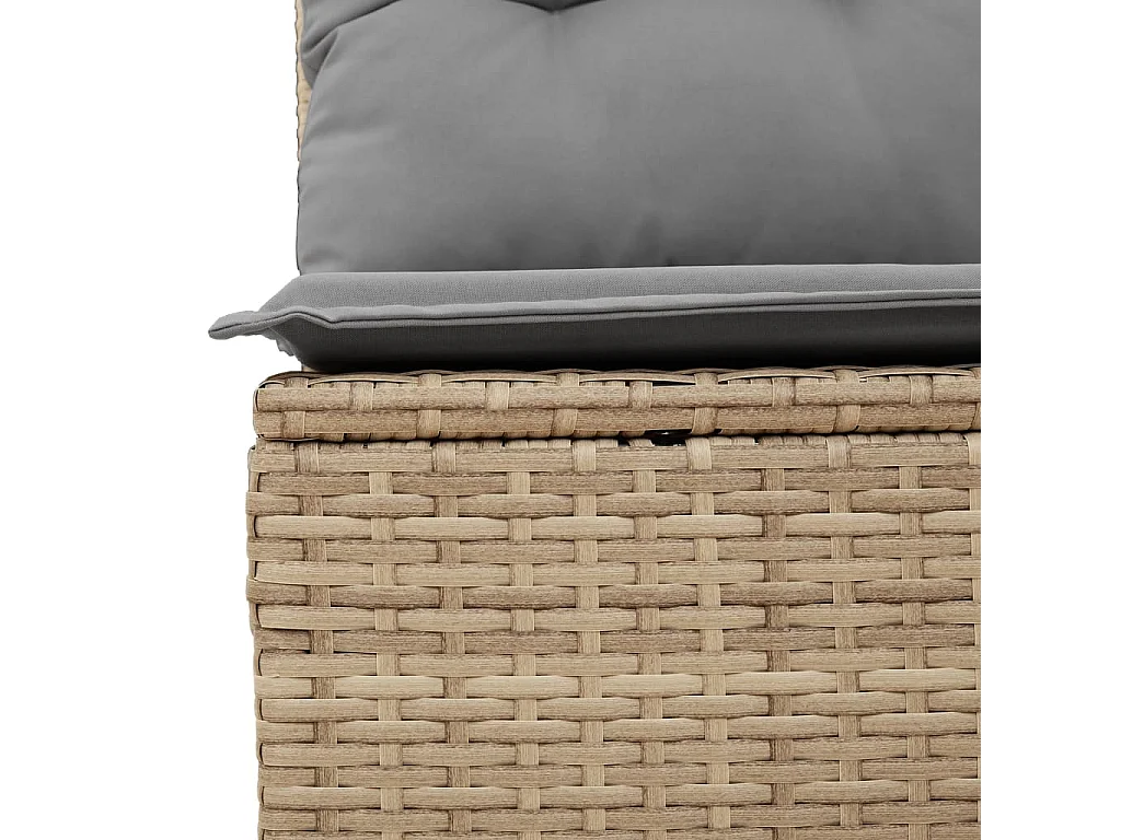 7-tlg. Garten-Sofagarnitur mit Kissen Beige Poly Rattan