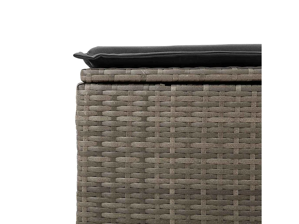 6-tlg. Garten-Sofagarnitur mit Kissen Grau Poly Rattan Akazie