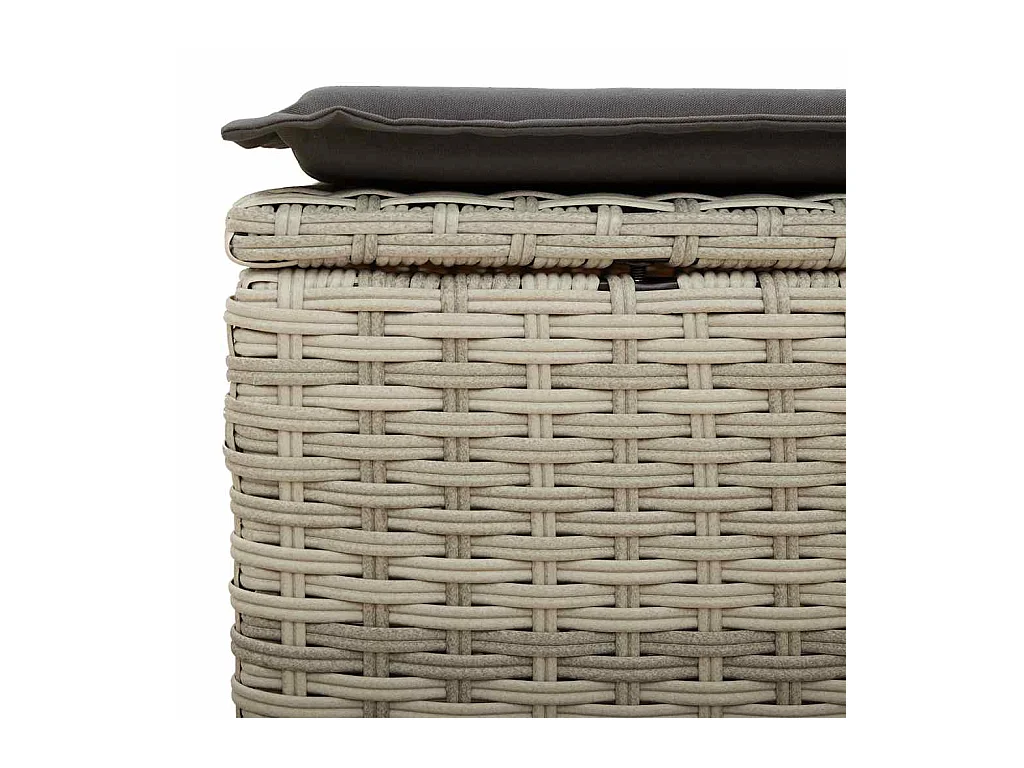 4-delige Loungeset met kussens poly rattan lichtgrijs