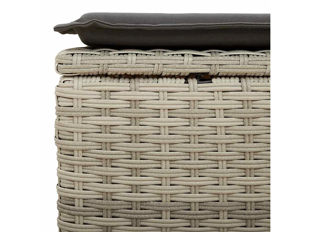 4-delige Loungeset met kussens poly rattan lichtgrijs