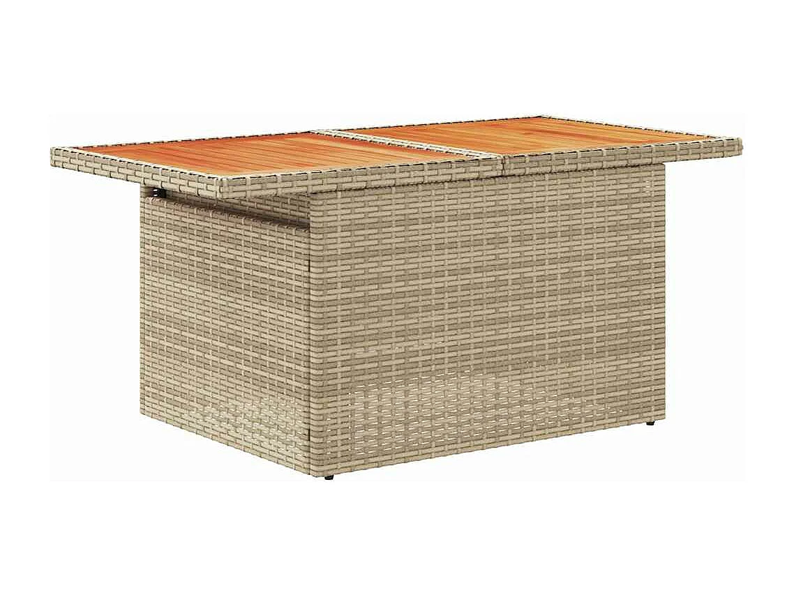 Set Divano da Giardino 6 pz con Cuscini Beige Polyrattan Acacia