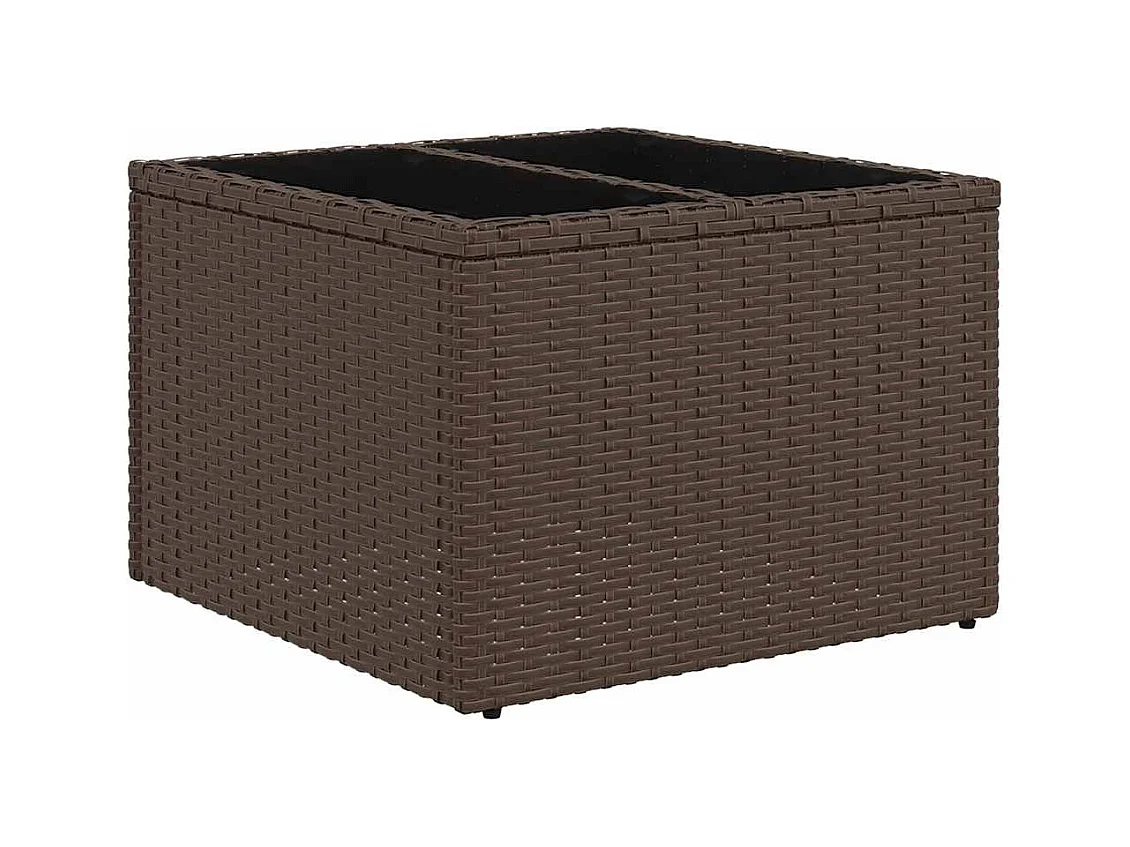 6-delige Loungeset met kussens poly rattan bruin