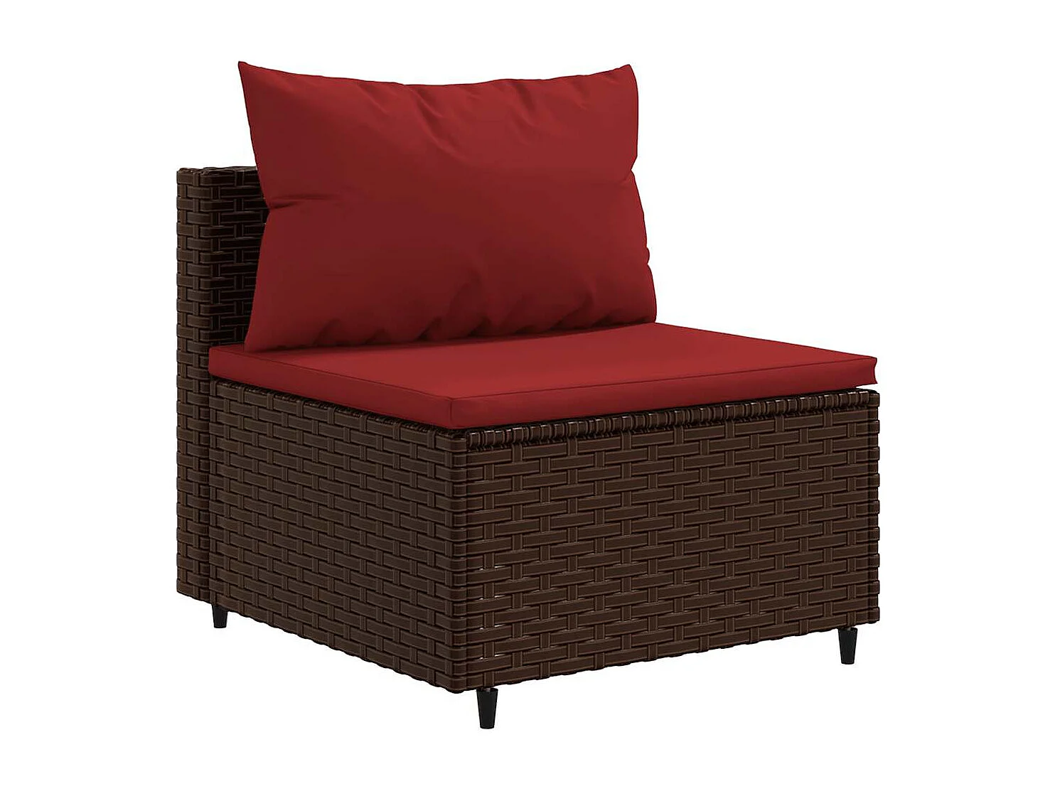 Set muebles de jardín 7 piezas y cojines ratán sintético marrón