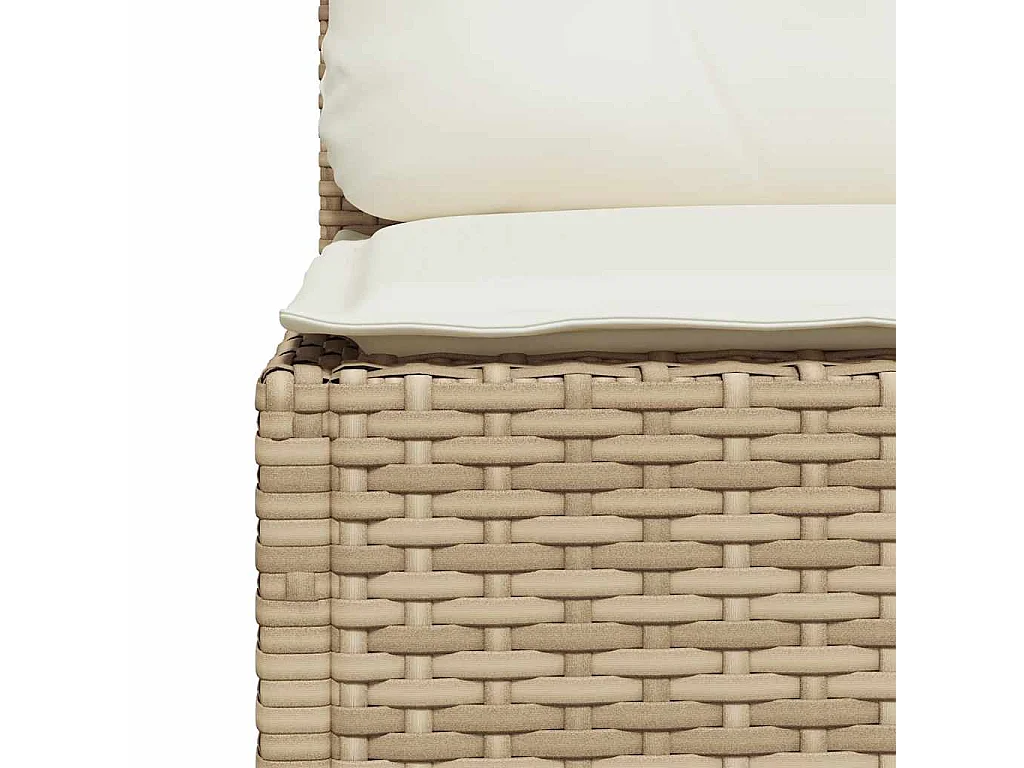 Set Divano da Giardino 5 pz con Cuscini Beige in Polyrattan